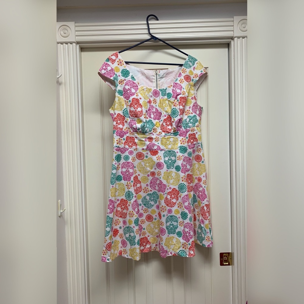 Homemade Vintage Style Dress w/ Sugar Skull Print
